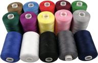 🧵 moon waves sewing machine thread: 15-color polyester thread sets for super strong stitches - ideal for sewing, embroidery & hand sewing logo
