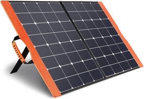 img 4 attached to Портативная солнечная панель высокой эффективности мощностью 100 Вт, солнечный зарядный устройство с USB-выходами 🌞 - идеально подходит для зарядки ноутбуков, iPhone, солнечных генераторов и энергостанций. Идеально подходит для отдыха на природе, путешествий.