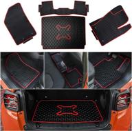 🚗 enrand rubber cargo liner rear cargo tray trunk floor mat protector set with slush front and rear seat floor mats - all weather accessories, compatible with jeep renegade logo