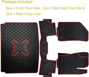 img 3 attached to 🚗 EnRand Rubber Cargo Liner Rear Cargo Tray Trunk Floor Mat Protector Set with Slush Front and Rear Seat Floor Mats - All Weather Accessories, Compatible with Jeep Renegade