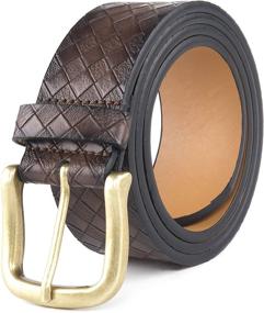 img 4 attached to 👔 Large Regular Men's Accessories: Classic Stitched Belts for Optimal Style