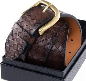 img 1 attached to 👔 Large Regular Men's Accessories: Classic Stitched Belts for Optimal Style