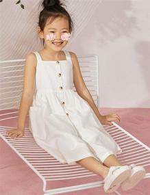 img 2 attached to 👗 Arshiner Girls' Clothing: Stylish Casual Cotton Dresses with Button Pockets