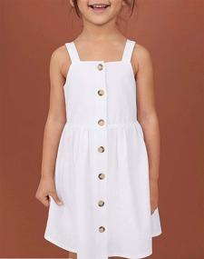 img 3 attached to 👗 Arshiner Girls' Clothing: Stylish Casual Cotton Dresses with Button Pockets