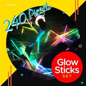 img 3 attached to Glow Sticks Party Pack - 240 PCS: Includes 100pcs 8 Inch Glow sticks, 10pcs Ultra-Bright 6 Inch Glow Sticks, + Exciting Accessories for Glow In The Dark Necklaces, Bracelets, Glasses, Headbands, Balls, Flowers & More! Neon Light Sticks Decoration - Perfect for Party Favors Kids + Adults