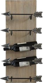 img 4 attached to Wood and Metal Wall 🍷 Wine Rack with Arrows by Creative Co-Op