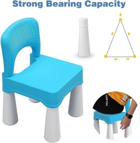 img 1 attached to 🪑 Durable and Lightweight Blue Plastic Kids Chair, Ideal for Boys and Girls Aged 2+, Suitable for Indoor or Outdoor Use, Seat Height 9.3 inches