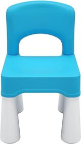 img 4 attached to 🪑 Durable and Lightweight Blue Plastic Kids Chair, Ideal for Boys and Girls Aged 2+, Suitable for Indoor or Outdoor Use, Seat Height 9.3 inches