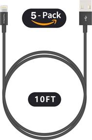 img 1 attached to FEEL2NICE 5 Pack 10Ft Charger Cord For Long 10 Foot IPhone Charging Cable/Data Sync Fast IPhone USB Charging Cable Cord Compatible With IPhone X Case/8/8 Plus/7/7 Plus/6/6S Plus/5S/5 Industrial Electrical