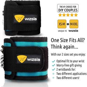 img 1 attached to 🔧 Wizsla Set of 2 Magnetic Wristbands: The Perfect Tool Gift for DIY Enthusiasts, Handymen, and Women – Keeps Screws, Nails, and Drill Bits at Your Fingertips!