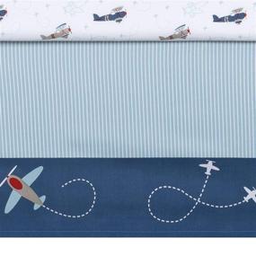 img 2 attached to ✈️ Sammy & Lou Adventure Awaits Vintage Airplane Theme Nursery 4 Piece Baby Boy Crib Bedding Set: Classic Aviation-inspired Bedding for Your Little One