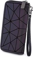 geometric luminous shard lattice rainbow holographic purse with uto women wallet, card phone, and checkbook holder (style 524) logo