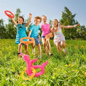 img 1 attached to 🌴 WATINC 12 Pack Inflatable Flamingo Ring Toss Game: Fun Pool Party Activity Set with Flamingo Head Target Toss - Perfect for Luau Decorations, Family Reunion, or Summer Get-Together!