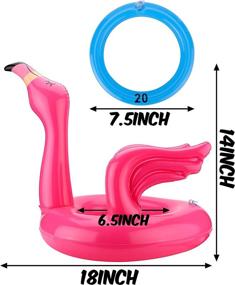 img 3 attached to 🌴 WATINC 12 Pack Inflatable Flamingo Ring Toss Game: Fun Pool Party Activity Set with Flamingo Head Target Toss - Perfect for Luau Decorations, Family Reunion, or Summer Get-Together!