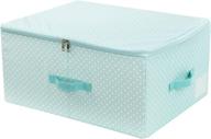 👗 premium dust-resistant clothes storage container with zip cover - perfect for wardrobe organization of down jackets, jeans, and sweaters (mint green) logo