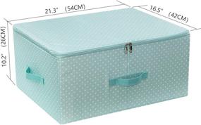 img 3 attached to 👗 Premium Dust-Resistant Clothes Storage Container with Zip Cover - Perfect for Wardrobe Organization of Down jackets, Jeans, and Sweaters (Mint Green)