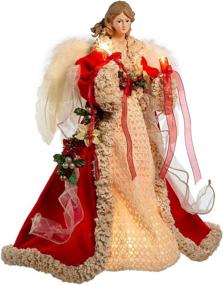 img 4 attached to Kurt S. Adler UL 10-Light 16-Inch Red and Ivory Angel Treetop: Beautiful Tree Decoration
