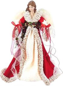 img 3 attached to Kurt S. Adler UL 10-Light 16-Inch Red and Ivory Angel Treetop: Beautiful Tree Decoration