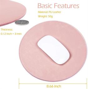 img 2 attached to ProElife Premium Mouse Pad Waterproof Round Mousepad Home/Office PU Leather Mice Mat With Smooth Surface For Magic Mouse Microsoft Mouse Wired/Wireless Bluetooth Mouse (Rose Gold Color)