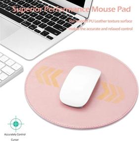 img 1 attached to ProElife Premium Mouse Pad Waterproof Round Mousepad Home/Office PU Leather Mice Mat With Smooth Surface For Magic Mouse Microsoft Mouse Wired/Wireless Bluetooth Mouse (Rose Gold Color)