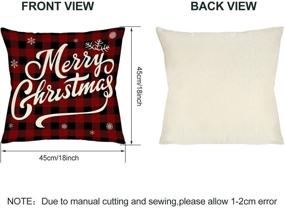 img 2 attached to 🎄 Farmhouse Christmas Decor Pillow Covers: Clearance Set of 4, Indoor Outdoor, Black and Red Buffalo Check Plaid Xmas Throw Pillow Cushion Cases for Couch