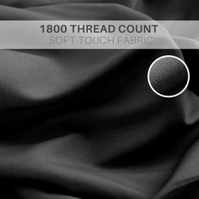 img 1 attached to 🛏️ Secura Everyday Luxury Queen Bed Sheet Set - Soft Microfiber 1800 Thread Count 16" Deep Pocket Sheets - Hypoallergenic, Wrinkle & Fade Resistant - Black