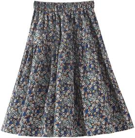 img 3 attached to 🌸 Girls' Floral A-Line Maxi Skirt - Toddler, Kids, Teens, Adult II - Long Skirt