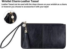 img 1 attached to Stylish Leather Zipper Wallet Holder Pocket for Women: Handbags, Wallets, and Wristlets