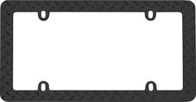 img 3 attached to 💎 Stylish Matte Black Diamond Plate License Plate Frame from Cruiser Accessories 30850