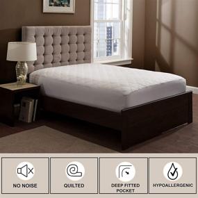 img 2 attached to 🛏️ The Grand Mattress Pad Full Size Bed - Premium Quality Fabric, Deep Pockets, Breathable &amp; Stretchable - Fitted Full Bed Mattress Topper (54x75, Stretches to 16 Inches)