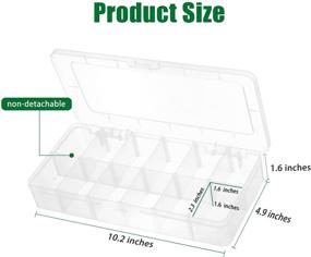 img 1 attached to 🔲 iBune 2 Pack Large Plastic Compartment Container for Nuts, Bolts, and Tools - Storage Organizer Box with Removable Dividers for Crafts, Tackles, and Hardware - Grid Size 1.4 x 2.2 x 1.4 in - Black