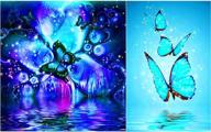 🦋 dazzling diamond art: 2pcs 5d butterfly painting kit for adults or kids – create stunning animal butterfly wall decor with full drill diamonds logo