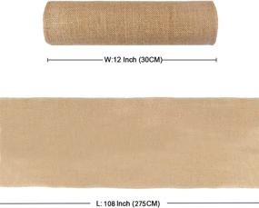 img 3 attached to 🏷️ OurWarm 12 x 108 Inch Hessian Burlap Table Runner: Natural Jute Table Runners for Vintage Wedding Decor, Rustic Farmhouse Kitchen