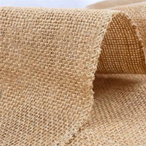 img 1 attached to 🏷️ OurWarm 12 x 108 Inch Hessian Burlap Table Runner: Natural Jute Table Runners for Vintage Wedding Decor, Rustic Farmhouse Kitchen