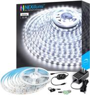 illuminate your space with nexillumi 32.8ft 600 leds cold daylight white led strip lights логотип