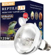 🦎 full spectrum 125w reptile heat lamp bulb: mixjoy high intensity uva uvb light for reptiles and amphibians logo