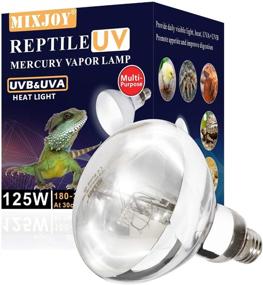 img 4 attached to 🦎 Full Spectrum 125W Reptile Heat Lamp Bulb: MIXJOY High Intensity UVA UVB Light for Reptiles and Amphibians