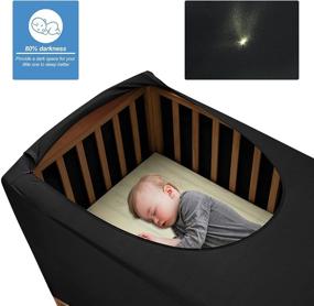 img 2 attached to 🌙 ADhome Pack N Play Crib Blackout Cover - Enhanced Travel Crib Canopy for Toddlers with 90% Light Blockage and Breathable Netting Tent Shade
