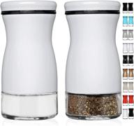 🧂 chefvantage adjustable pour holes salt and pepper shakers set - white logo