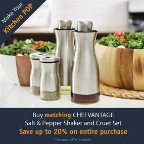 img 2 attached to 🧂 CHEFVANTAGE Adjustable Pour Holes Salt and Pepper Shakers Set - White