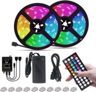 🌈 color changing led strip lights kit - rgb 600 leds 32.8ft (10m) - 5050 flexible led rope lighting - includes 44 keys ir remote controller logo