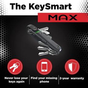 img 3 attached to Ключ-органайзер KeySmart Max с возможностью отслеживания, технологией Bluetooth от Tile, фонариком и мультитулом (до 14 ключей, стально-серый)