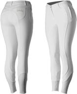 👖 horze women's kiana knee patch equestrian breeches logo