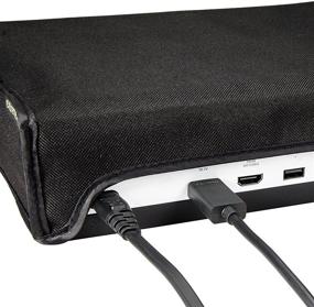 img 1 attached to 🎮 Custom Designed Double Layer Soft Neat Lining Waterproof Dustproof Precision Cut Easy Access Cable Port - Black Horizontal Dust Cover for Xbox One S Console by eXtremeRate