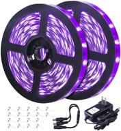 🎉 yayit 52ft led black light strip kit - 960 units lamp beads - 12v flexible blacklight fixtures - 16m led ribbon - indoor home bedroom decoration fluorescent dance party - non-waterproof логотип