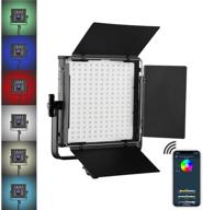 gvm 50rs rgb video light kit: full color output, cri97+, app control, studio-quality lighting for photography, youtube, interviews & portraits - includes carry case and barn-door logo