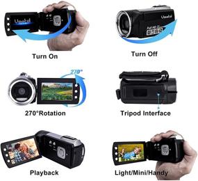 img 1 attached to 📷 VMotal FHD 1080P 30FPS 12MP Camcorder for YouTube Vlogging with 2.7 Inch 270 Degree Rotation Screen, 8X Digital Zoom, and Rechargeable Battery