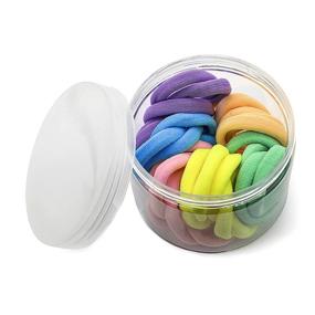 img 3 attached to 💁 48PCS High Elastic Hair Bands for Women Girls Teens Children, Macaron Rainbow Colorful Seamless Hair Ties, Perfect for Thick Hair Thin Hair Braids, No Damage Stretchy Ponytail Holders and Accessories – Ideal Gift for Her