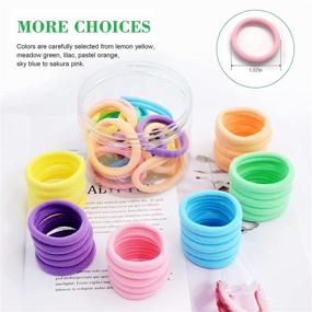 img 2 attached to 💁 48PCS High Elastic Hair Bands for Women Girls Teens Children, Macaron Rainbow Colorful Seamless Hair Ties, Perfect for Thick Hair Thin Hair Braids, No Damage Stretchy Ponytail Holders and Accessories – Ideal Gift for Her