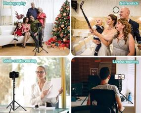 img 1 attached to 📸 XOMSIZE 54" Selfie Stick Tripod with Remote for iPhone - Extendable Phone Stand for Video Conferencing, Recording, Photography, YouTube, Blogging, and Traveling - Compatible with iOS & Android - Ideal for Laptop and Computer Use